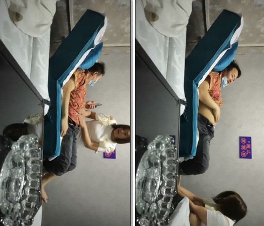 新片速递真实偷拍《城中村养生馆》老板娘今晚成功勾搭到两个按摩客人做特殊性服务