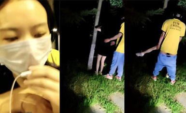 新人御姐，坐標江西，【迷人的反叛角色】，戶外勾搭，帶著美團外賣小哥哥，鑽進小樹林操逼 (6)