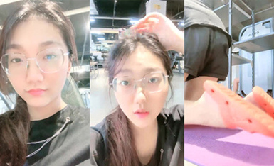 越來越瘋狂了，【小野貓】，G奶學妹，健身房裡偷偷露出，回到家裡，樓梯間正裸露 (2)