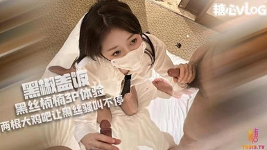 超頂推特大神【黑椒蓋飯】極品身材楠楠女神3P體驗 開檔黑絲襯衫騷氣外露 兩根肉棒上下攻陷 性玩物極致享受