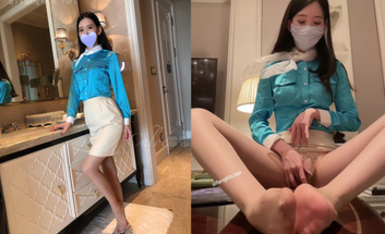 推特最火美腿女神-Chloe霏霏 大韓空姐制服篇，大大眼睛清純得出水