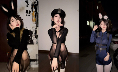 土豪大哥重金定製高顏值極品身材小母狗，黑白絲襪高跟自慰(1)