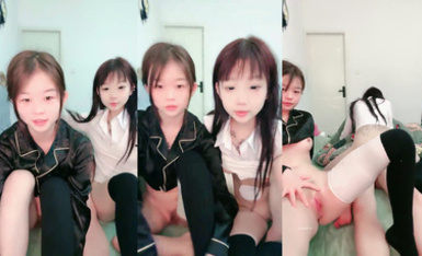 兩個精神小妹一起直播 男主躺床上讓干 (2)